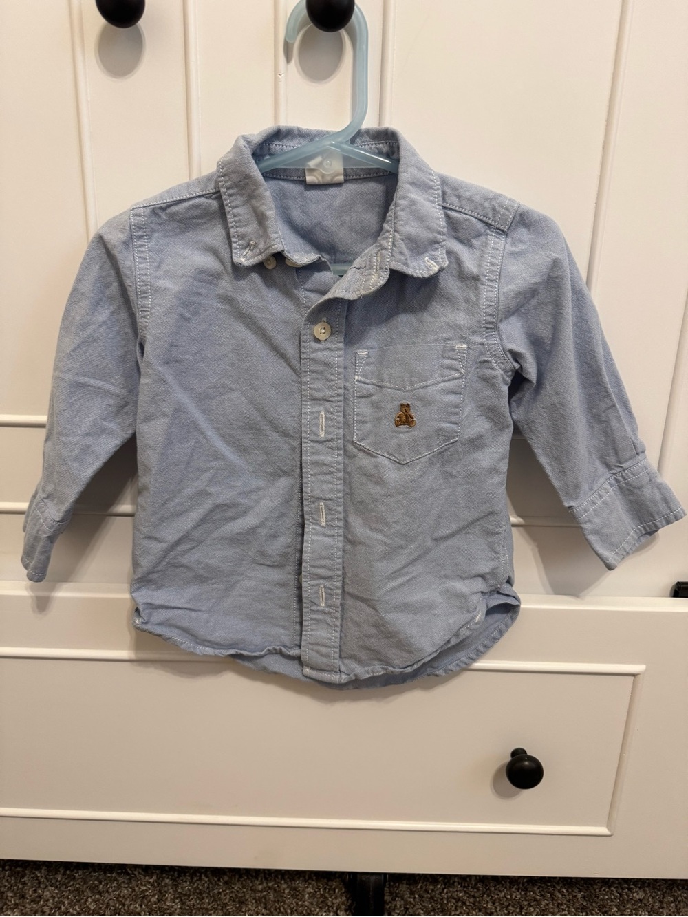 GAP Light Blue Kids Button-Down Shirt with Pocket Accent